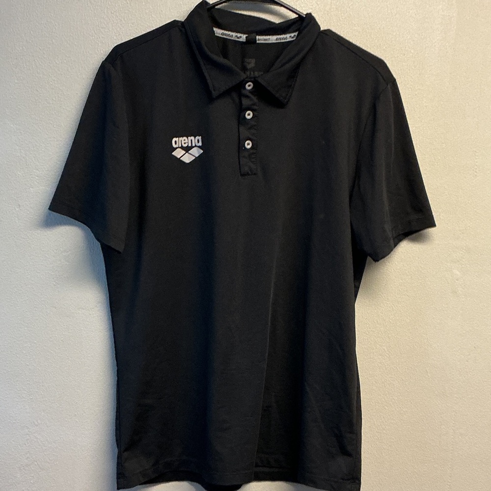 Arena Classic Black Polo Shirt Sz L 0184